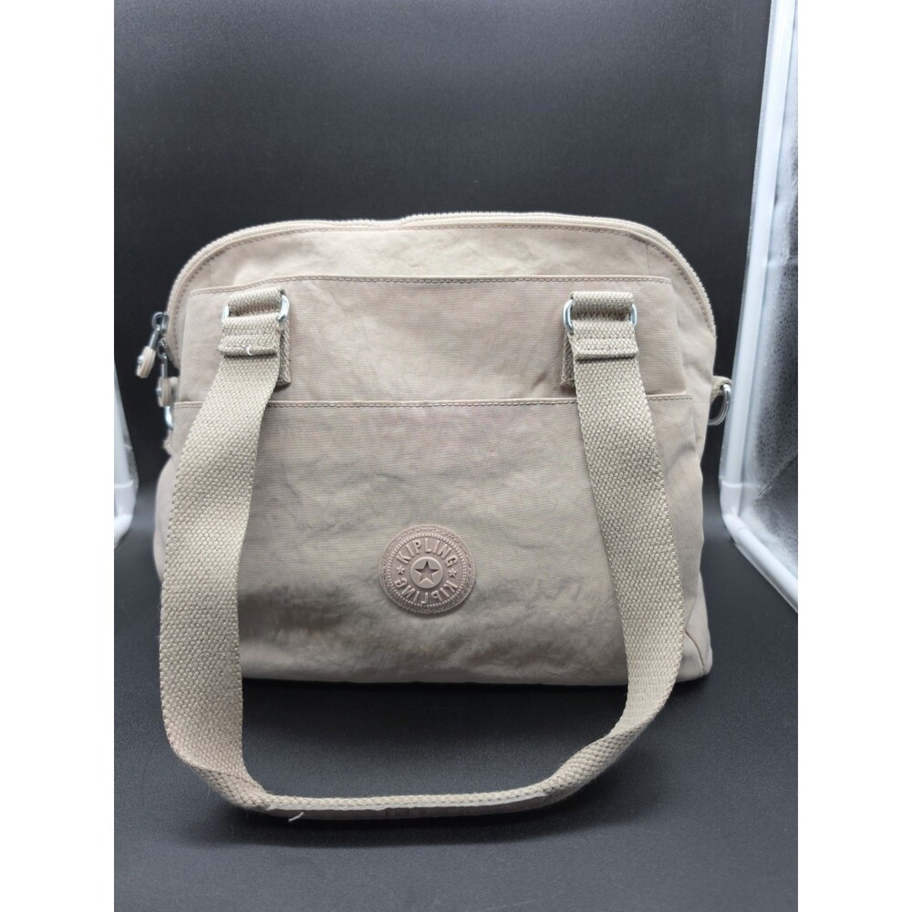 Kipling Felicity Nylon Shoulder Bag Beige - Missing Strap Stains As-Is